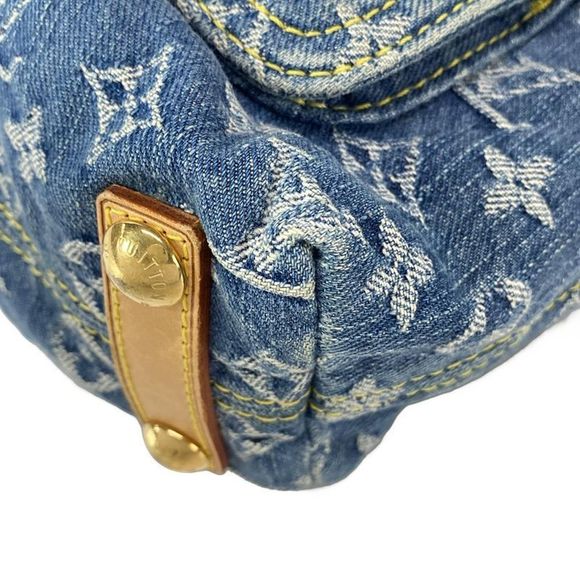 Louis Vuitton Shoulder Bag Monogram Denim Baggy PM M95049 Blue Cotton Leather - Picture 6 of 16